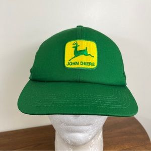 John Deere Snapback Patch Hat Cap K-Products Vintage Made In U.S.A. VTG Tractors